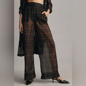 ISO Anthropologie Porridge sheer plaid pants